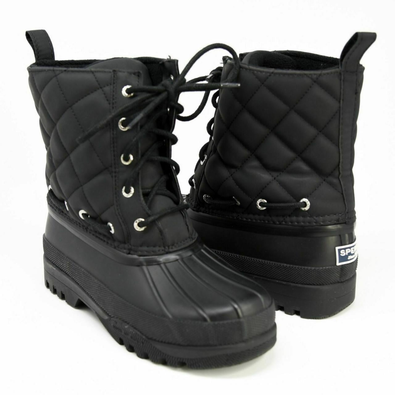 sperry quilted duck boots black