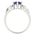 thumbnail image 4 of Clara Pucci 14K White Gold 1.72ct Tanzanite Three-Stone Ring for Women, 4 of 8