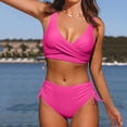 thumbnail image 2 of IDALL Bikini Sets Bathing Suit Women's Solid Color Fashionable Casual Strap Triangular Bikini Swimsuit Set Swim Suits for Women Micro Bikini Hot Pink S(Clearance Sales), 2 of 6