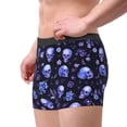 thumbnail image 4 of Balery Skull flower leaf purple Men's Boxer Briefs, Soft and Breathable Cotton Underwear with nylon Waistband-X-Large, 4 of 9
