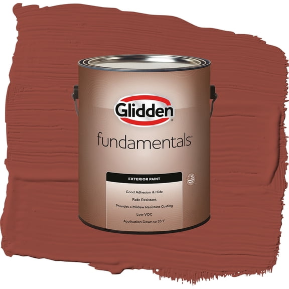 Glidden Fundamentals Cedar Chest / Red, Flat Exterior Paint, 1 Gallon