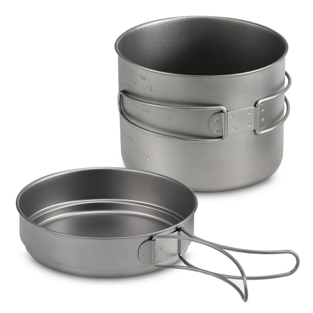 Herramienta para cocinar al aire libre 1100ML / 1600ML Juego de sartenes de titanio para ollas Súper Tomshoo Herramienta para cocinar al aire libre