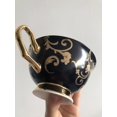 thumbnail image 5 of YBK Tech Euro Style Bone China Cup& Saucer Set Ceramic Tea Coffee Cup compatible Home Kitchen Wedding (Retro Flower Pattern- Dark Blue)_Gift Of G, 5 of 5