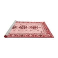 thumbnail image 2 of Ahgly Company Machine Washable Indoor Round Abstract Red Modern Area Rugs, 6' Round, 2 of 4