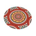 thumbnail image 3 of simhoa Round Polyester Dining Table Cloth DustProof Oil Dinner Party Decor 10.Bohemian red round, 3 of 7