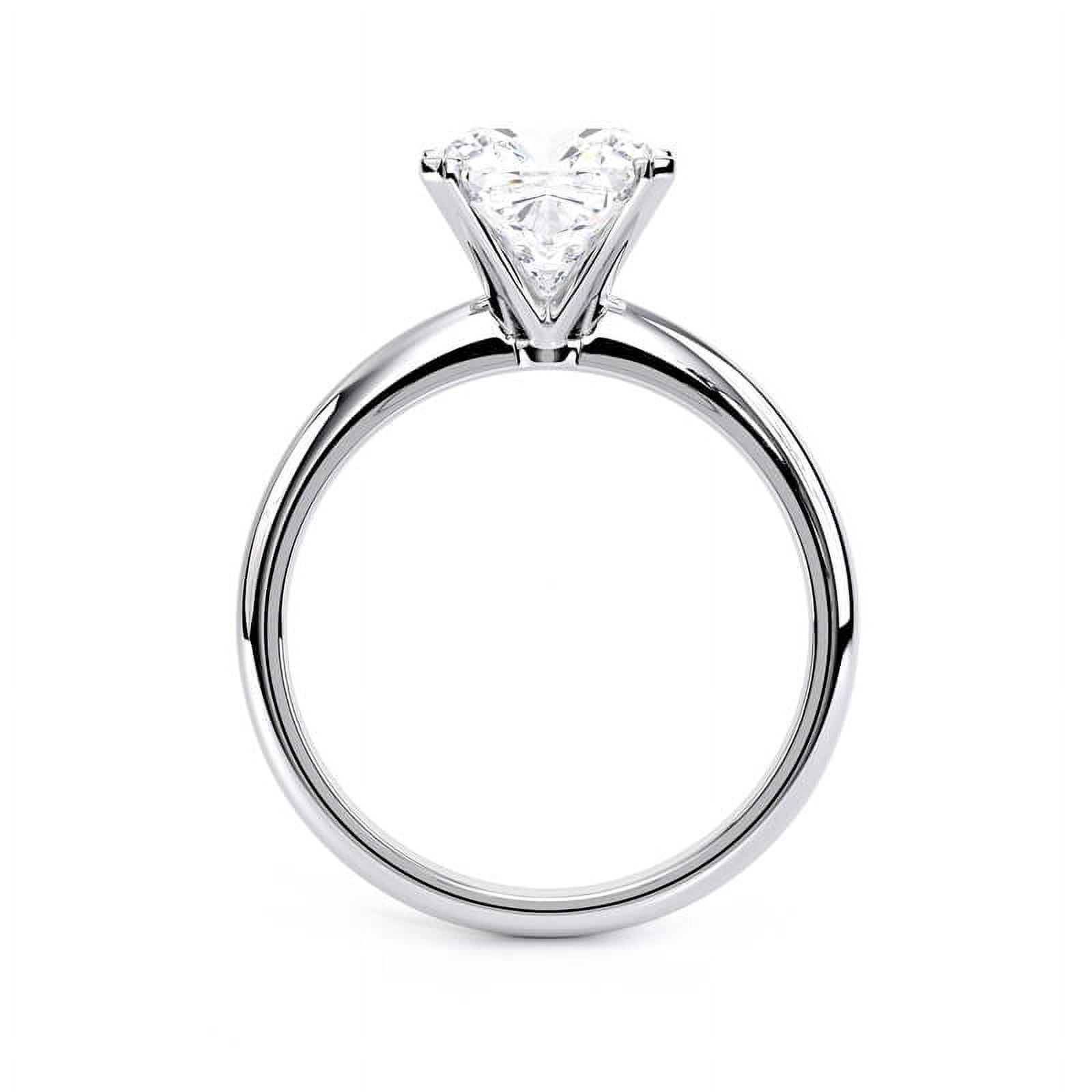 Veda Jewelry 1.67 Ct Cushion Cut Solitaire Engagement Ring for Women - 14K White Gold Plated with Moissanite - Perfect for Wedding Proposals, Promise Rings, Gifts for Her