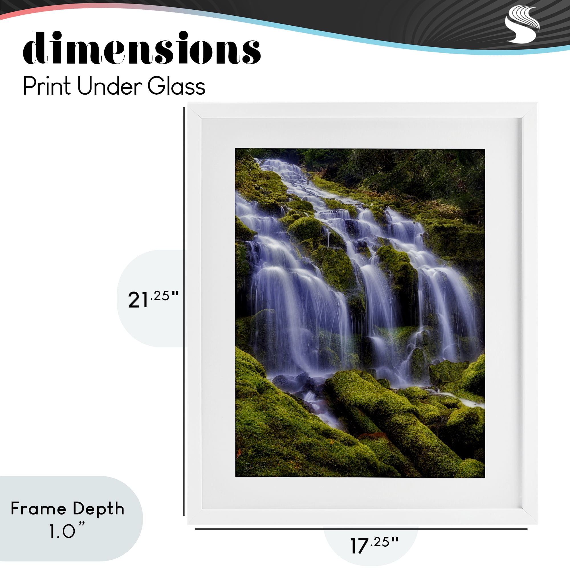 Stupell Industries Upper Proxy Falls White Framed Print Under Glass, design by Dennis Frates