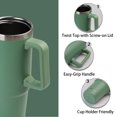 thumbnail image 4 of AQUAPHILE Tumbler with Handle, 35oz Insulated Coffee Mug with Leak-proof Lid and Straw, Stainless Steel Travel Mug for Hot or Cold Drinks,Matcha, 4 of 6