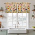 thumbnail image 2 of Vintage Spring Floral Tier Curtains, Summer Botanical Pastoral Flowers Light Filtering Kitchen Curtains, 2Pcs Rod Pocket Half Window Treatments Panels for Sink Cafe Cabinet Camper 27.5x36 Inches, 2 of 9