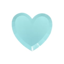 hulanddfd Blue Paper Plates - 8.86"×8.86" Heart-Shaped Disposable Paper Tray for Cake Salad Fruit Food Disposable Tableware for Valentine Wedding Party, Romantic Dinners