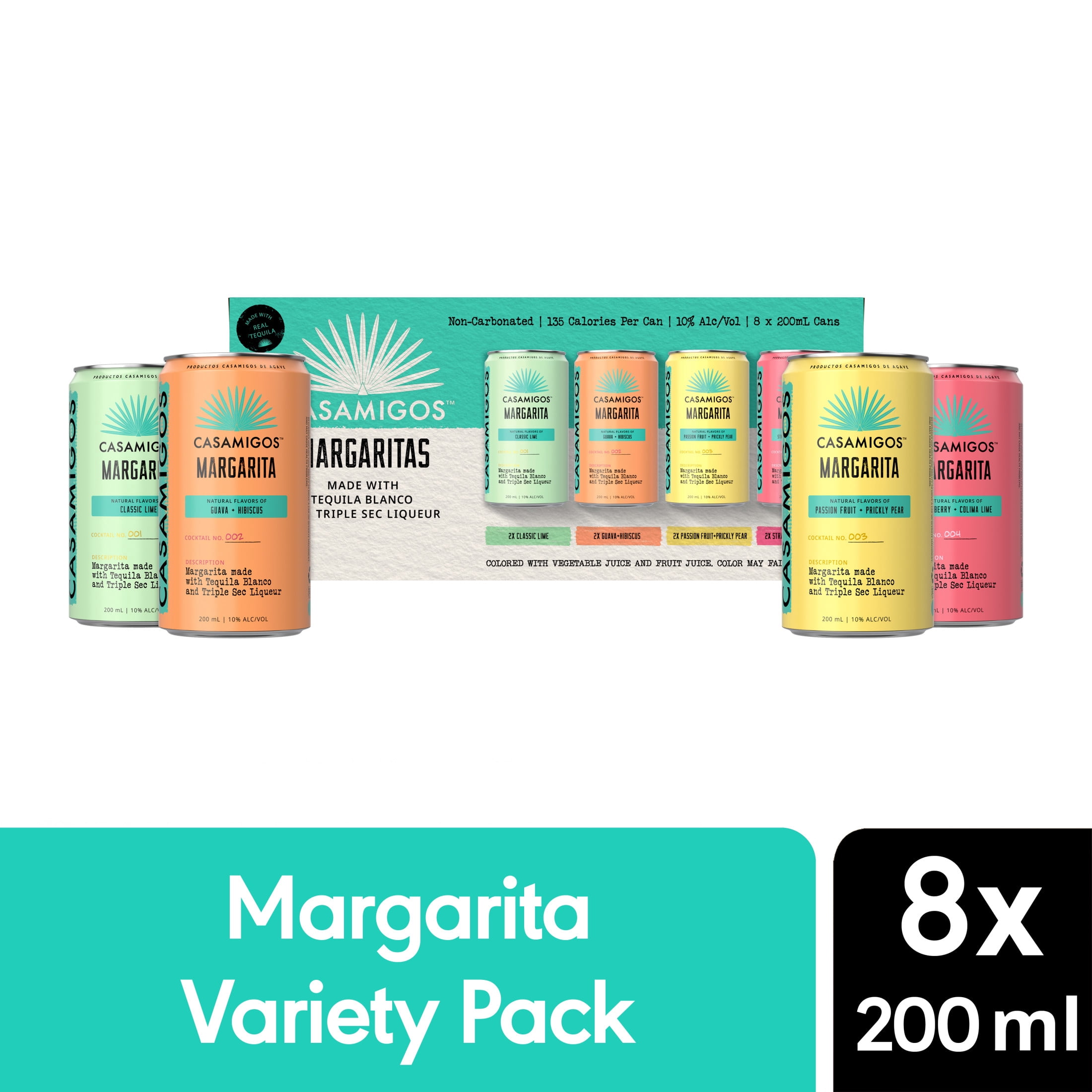 Casamigos Margaritas Variety Pack, 8 Pack, 200 mL Cans, 10% ABV