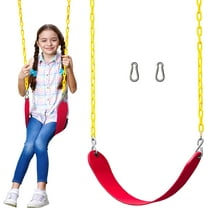 Jungle Gym Kingdom Swing for Outdoor Swing Set - Pack of 1 Swing Seat Replacement Kit with Heavy Duty Chains - Backyard Swingset Playground Accessories for Kids (Red﻿)