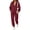 Wine #007, variant on Women's 2 Piece Zip Up Hoodie Tracksuit Set Long Sleeve Full Zip Hooded Sweatshirt & Jogger Pants For Fall Winter Workout Daily Wear XXL