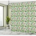 thumbnail image 5 of Ambesonne Tropical Shower Curtain, Plants of Hawaiian Flora, 69"Wx84"L, Green Magenta Pale Pink, 5 of 5