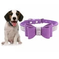 thumbnail image 2 of Methold Decoración para mascotas Cachorro Perro Gato Collar ajustable prop Correa Hebilla Rhinestone PULeather Suministros para perros morado oscuro METRO, 2 of 3