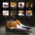thumbnail image 2 of LIBERTYZENO Formal Shoes for Men Genuine Leather Single Monkstrap Oxford Style Dress Shoes Stephen Burgundy 10, 2 of 8