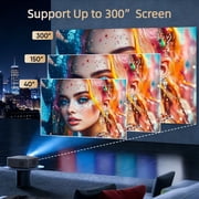 GCZ Native 1080P Projector with WiFi and Bluetooth, 400ANSI Supported 4K Full HD Projector, Electric Focus, Up to 300 Screen Supported