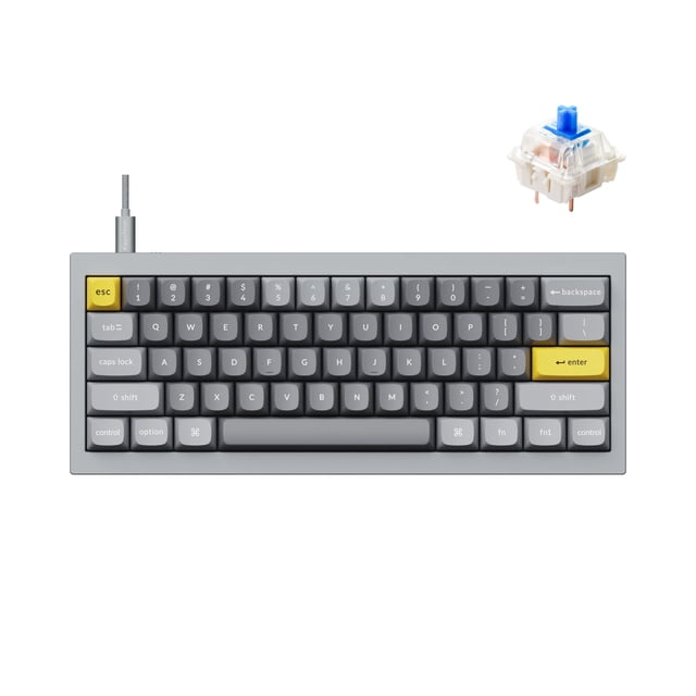 Teclado mecánico con cable Keychron Q4, aluminio, switches azules