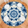 thumbnail image 2 of Indigo Tie Dye Star Round Fitted Tablecloth with Elastic Edge,Dining Table Cover Waterproof,Outdoor Round Tablecloth for Camping,Dining,Indoor and Outdoor, 2 of 7