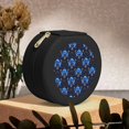 thumbnail image 6 of Yiaed cool blue flower Skull Print Travel Jewelry Case Bridesmaid Gift Boxes Jewelry Travel Organizer Small Round Jewelry Box Mini Storage-Black, 6 of 7