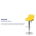 thumbnail image 4 of Flash Furniture Contemporary Yellow Vinyl Bucket Seat Adjustable Height Barstool with Diamond Pattern Back and Chrome Base, 4 of 12