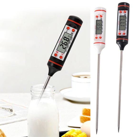 SPRING PARK 2 Pieces Kitchen Thermometer Coffee Thermometer Tea Thermometer Food Thermometer Waterproof Digital Instant Read Meat Thermometer for Liquid, Candle, Food, Milk, Fry, Candy, Roast