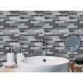 thumbnail image 5 of 3d Art Set of 5 Pieces, Self Adhesive Wall Tiles, Black and Gray Adhesive Backsplash with Marble Pattern for Kitchen Bathroom, Mosaic Effect, 5 of 5