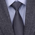 thumbnail image 6 of Yongchuantie Men's High-quality 100% Silk Tie With Black and White Checkered Pattern for Formal Business Banquets 8CM Wide Tie, 6 of 7