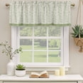 thumbnail image 3 of Green Floral Valances for Windows, Decorative Rod Pocket Window Valance Curtains, Spring Flowers Short Curtain Drapes for Kitchen/Bathroom/Living Room, 2 Panels, 42" W x 18" L, 3 of 8