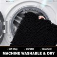 thumbnail image 4 of NEWEEN Bathroom Rugs and Mats Set 2 Piece Chenille Bath Mat Set, Machine Wash Dry, Non Slip Absorbent Shaggy Bath Rug for Bath Room, Shower and Tub (30" x 20"+24" x 16", Black), 4 of 8
