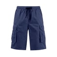 thumbnail image 6 of Kixjoy Men's Classic Cargo Stretch Short Lounge Big and Tall Outdoor Short Drawstring Tactical Work Mens Shorts with Pockets, Navy XL, 6 of 9