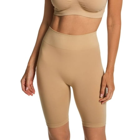 Women s Rhonda Shear 4144 Cotton Blend Longline Panty (Beige S)