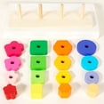 thumbnail image 4 of Tour Empilable à Quatre Colonnes pour Enfants, Trains, Flexibilité des Doigts, Classification des Formes, Capacité et Intellectuel, 4 of 8