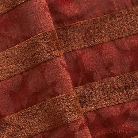 Ruby/Maroon Red Leaf Stripe Chenille Jacquard Decor Fabric, Fabric By the Yard