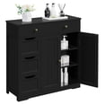 thumbnail image 1 of KWUXIN Storage Cabinet with 4 Drawers and 2 Doors, Adjustable Shelves, Freestanding Cabinet for Kitchen, Dining Room, Living Room, Entryway, Black, 1 of 5
