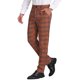 thumbnail image 5 of Pantalones de vestir de cuadros para hombres Inspire Chic, pantalones formales de negocios, 34 marrón y blanco, 5 of 7