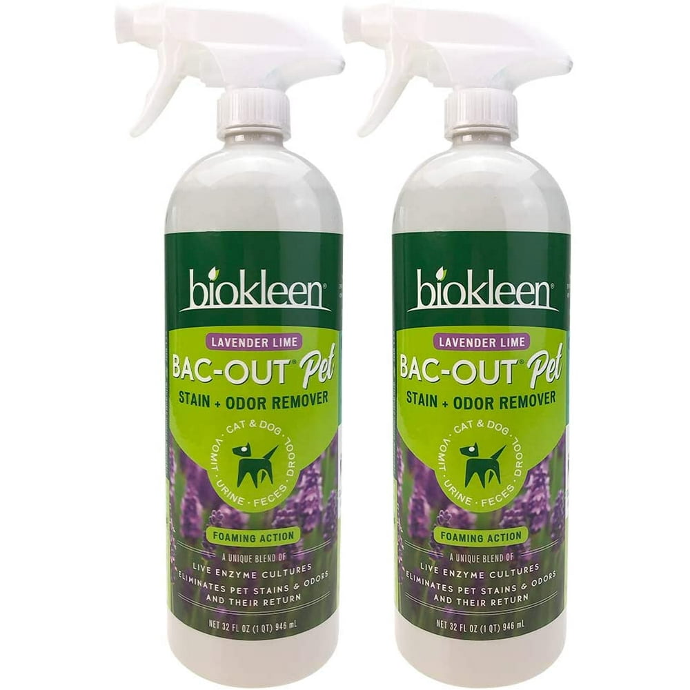 Biokleen BacOut Pet Stain & Odor Remover Foaming Spray 32 oz (2 pack