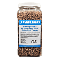 Shrimp Pellets, 40% Protein Sinking Pellets, 1/16" x 3/8" Pellets for Shrimp, Snails, Crabs, Catfish, Plecos for All Tropical Fish, Pellets by Zeigler…5-lb 8oz Lg Jar
