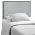 thumbnail image 1 of Modern Contemporary Twin Size Nailhead Upholstered Headboard, Grey Fabric, 1 of 4
