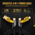 thumbnail image 4 of 120W Dual USB & Dual Type-C Fast Charger, 4-in-1 Power Adapter with 5ft Cable, Mechanical Style Universal Charging Station, 4 of 7