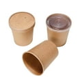 thumbnail image 4 of 50 Pcs 12 Oz Hot Soup CupThicken Disposable Oirl-proof Kraft Paper Barrel Soup Container With Lids (50 Paper Cup + 50 Paper Lid), 4 of 6