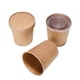 thumbnail image 4 of 50 vasos desechables de 12 oz para sopa caliente, gruesos, de papel kraft resistente al aceite, con tapas (50 vasos de papel + 50 tapas de papel), 4 of 6