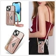 thumbnail image 6 of K-Lion for iPhone 14 Plus Leather Wallet Case, Zipper Pocket Card Slots Kickstand Function Adjustable Crossbody Shoulder Strap Shockproof Purse Phone Case for iPhone 14 Plus,Pink, 6 of 7