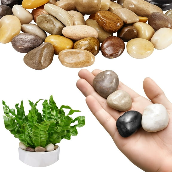 VEVOR Natural River Rocks, 1-2 inch 15 lbs, Decorative Multi-Color Pebble Stones, Smooth & Polished Garden Landscaping Stones, Paving Plant Rocks for Fish Tank, Flower Pots,Water Fountains,Pathways