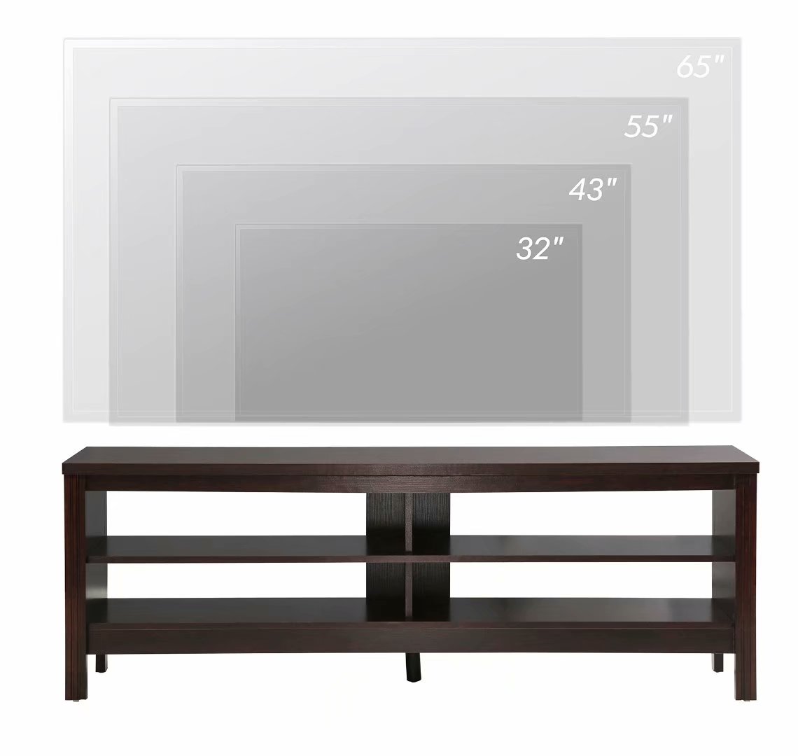 Farmhouse TV Stands for 65 inch Flat Screen,Wood Media Console for bedroom and living room,59 inch,Walnut - image 3 of 5