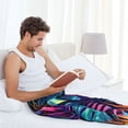 thumbnail image 5 of Salouo Colorful Tropical Leaves Print Pajama Pants for Men, Lounge Pants Elastic Waistband Casual Men's sleepwear Loungewear Sleep Pajama Pant -Small, 5 of 7