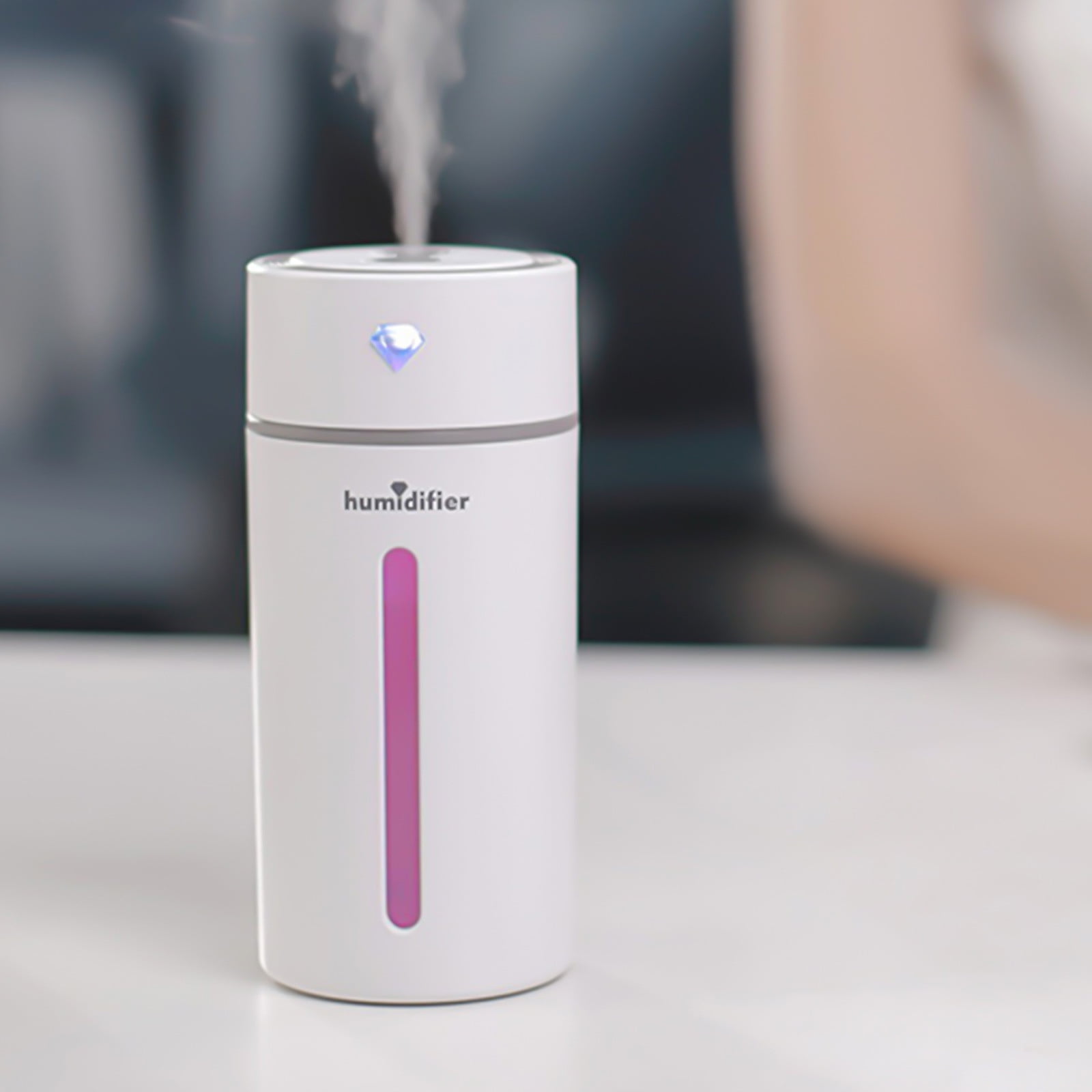 Humidifier for Bedroom,Portable And Quiet Diamond Cup Desktop Cool Mist Humidifier,Air Humidifier for Home Baby Nursery & Plants