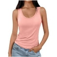 thumbnail image 2 of Yourumao Tank Top for Women Comfy Smooth Scoop Neck Tanks Loose Fit Sleeveless Shirts Solid Plus Size Tees Lounge Home Tshirts, 2 of 5