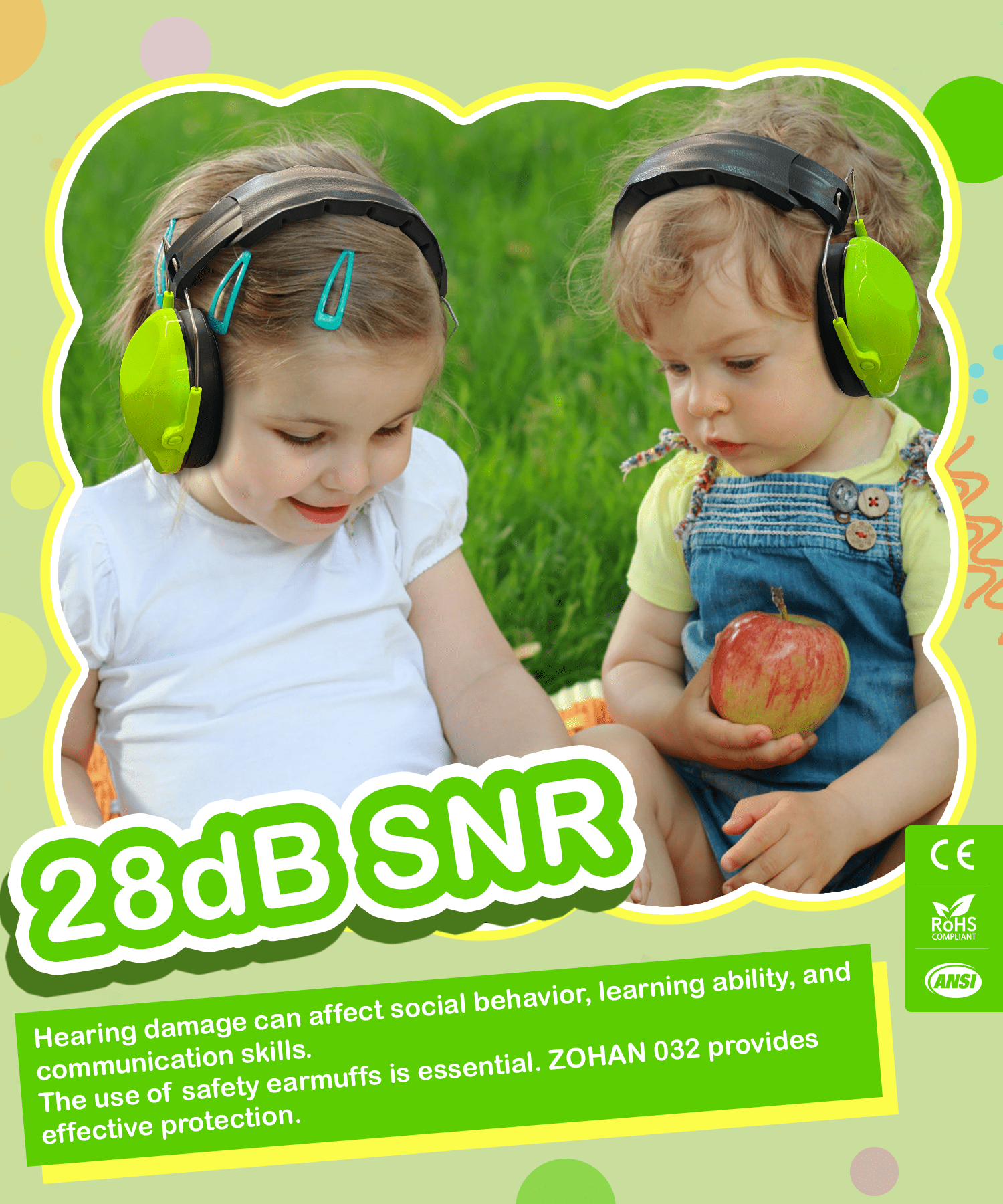 ZOHAN 2 Pack Kids Noise Cancelling Headphones, 25dB NRR Kids Ear Protection for School Travel Autism