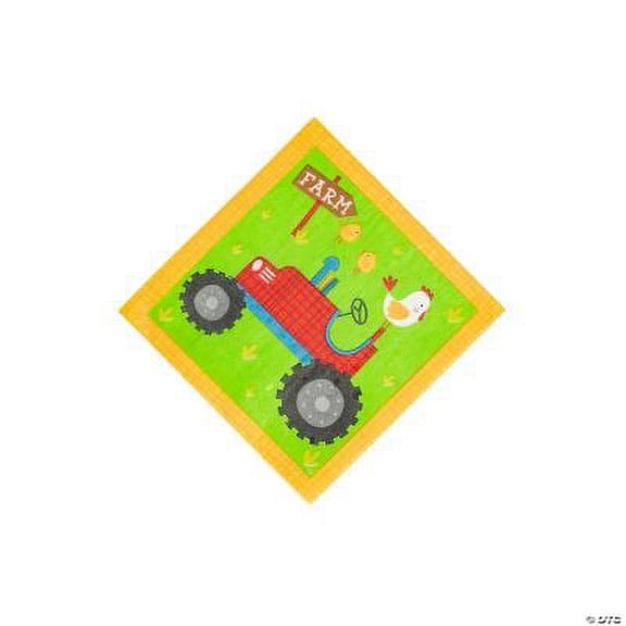 Farm Party Beverage Napkins, Birthday, Party Supplies, 16 Pieces